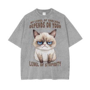 Oversized Sarcastic Cat Shirt for Men And Women